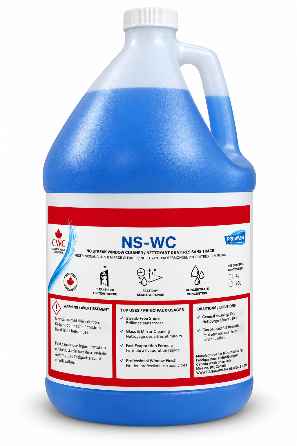 NS-WC No Streak Window Clean – Professional Glass & Surface Cleaner