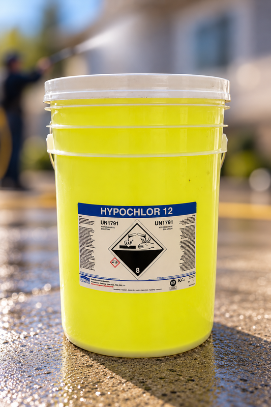 SH-12 Sodium Hypochlorite 12% – Professional Soft Wash Solution