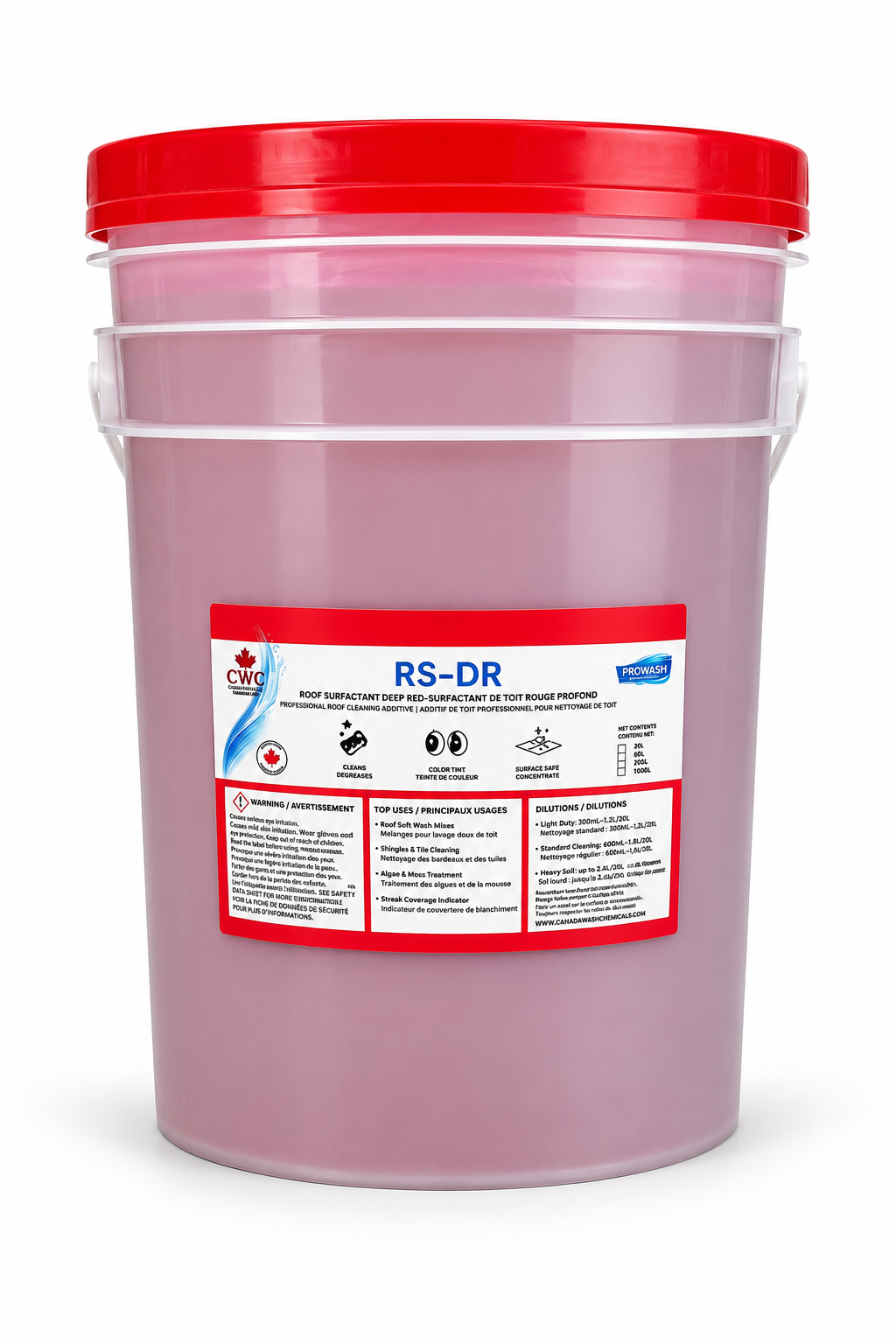 RS-DR Roof Surfactant – Deep Red High-Cling Soft Wash